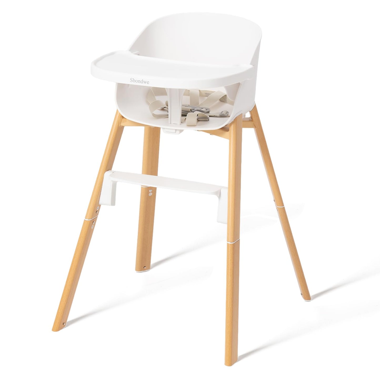 Sbondwe Silla alta 4 en 1 para bebé, color blanco | Portátil, ajust...