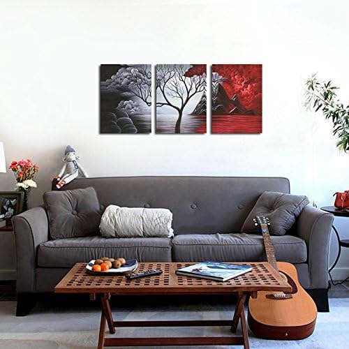 Wieco Art The Cloud Tree - 3 paneles de lienzo moderno Giclée, impr...