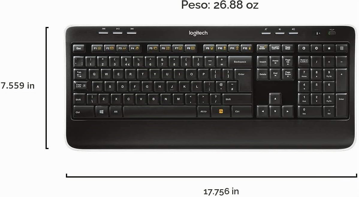 Logitech MK520 Combo de teclado inalámbrico y mouse inalámbricos: t...