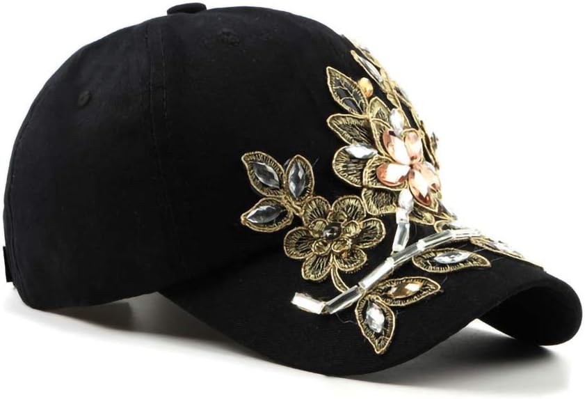 Gudessly Bling - Gorra de béisbol para mujer, diseño de flores, con...