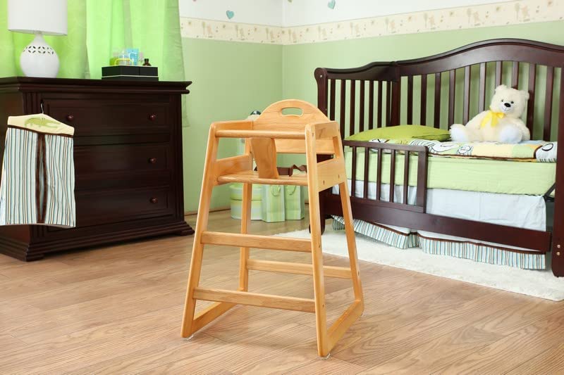 Silla alta de madera para bebés y niños pequeños, silla alta apilab...