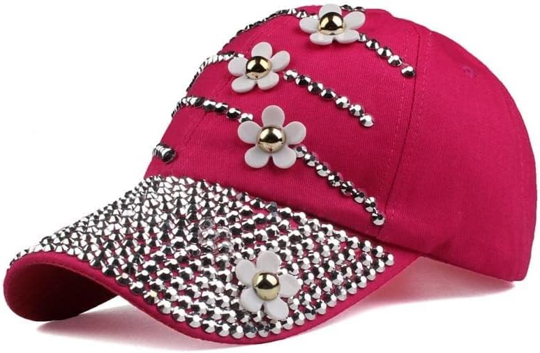 LUCKYBUNNY Gorra de béisbol con flor para mujer, estilo vintage, aj...