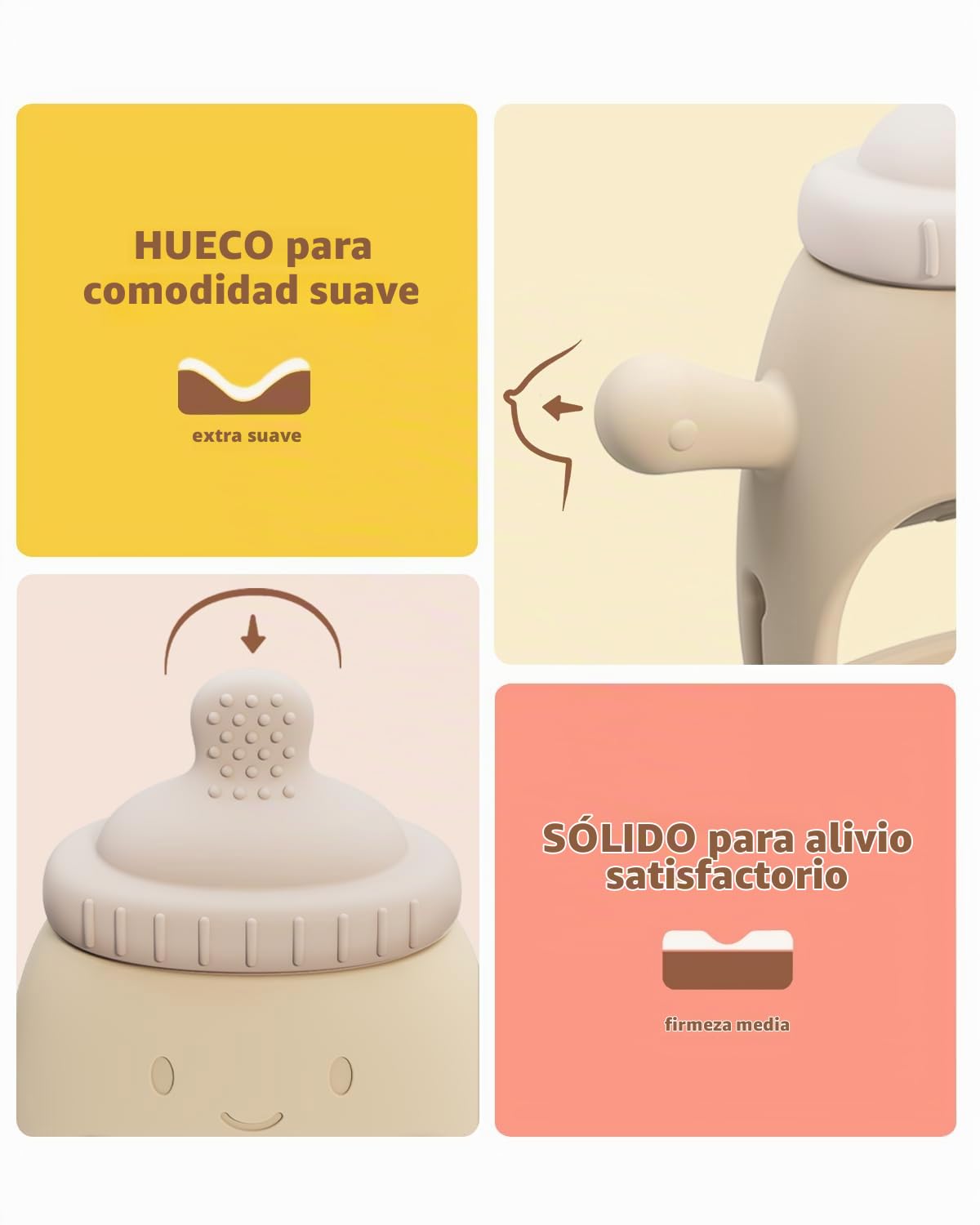 Paquete de 2 manoplas de dentición de silicona para bebés de más de...