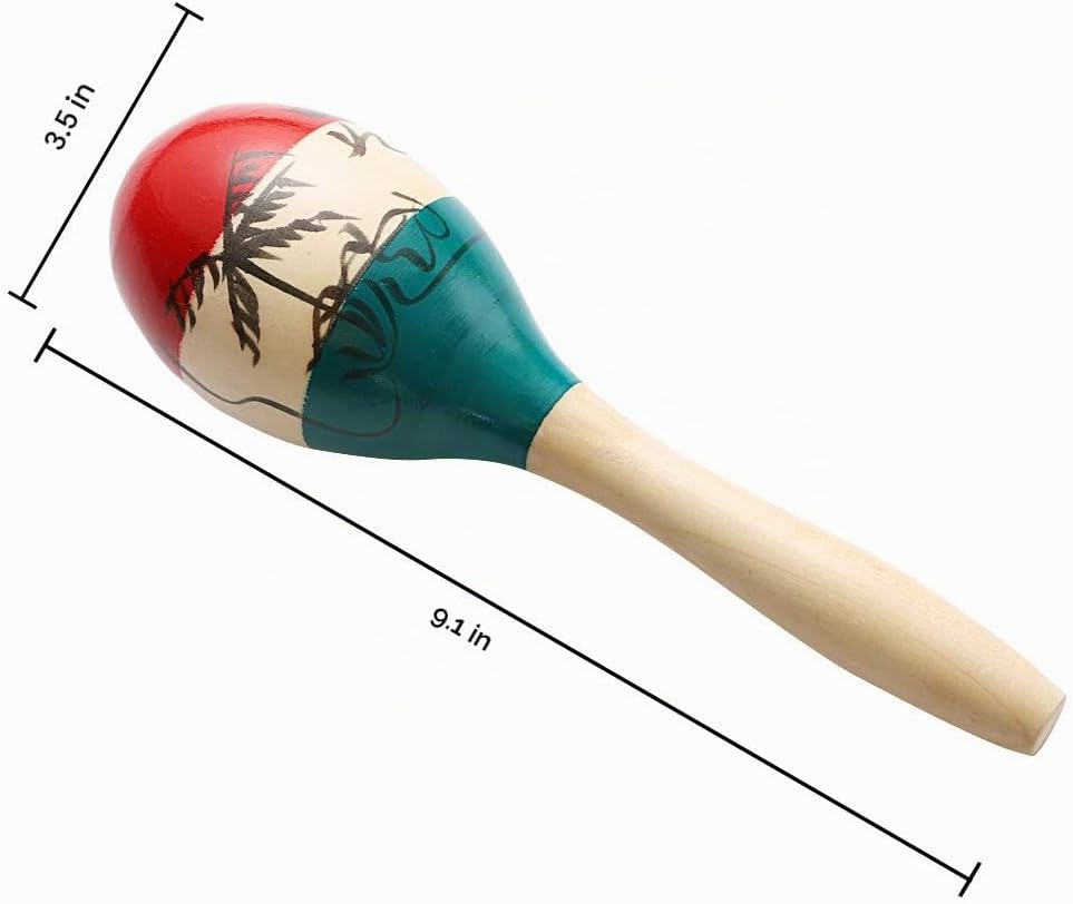 Maracas Rumba De Madera Colorida Grande Musical Shakers Sonajero Ma...