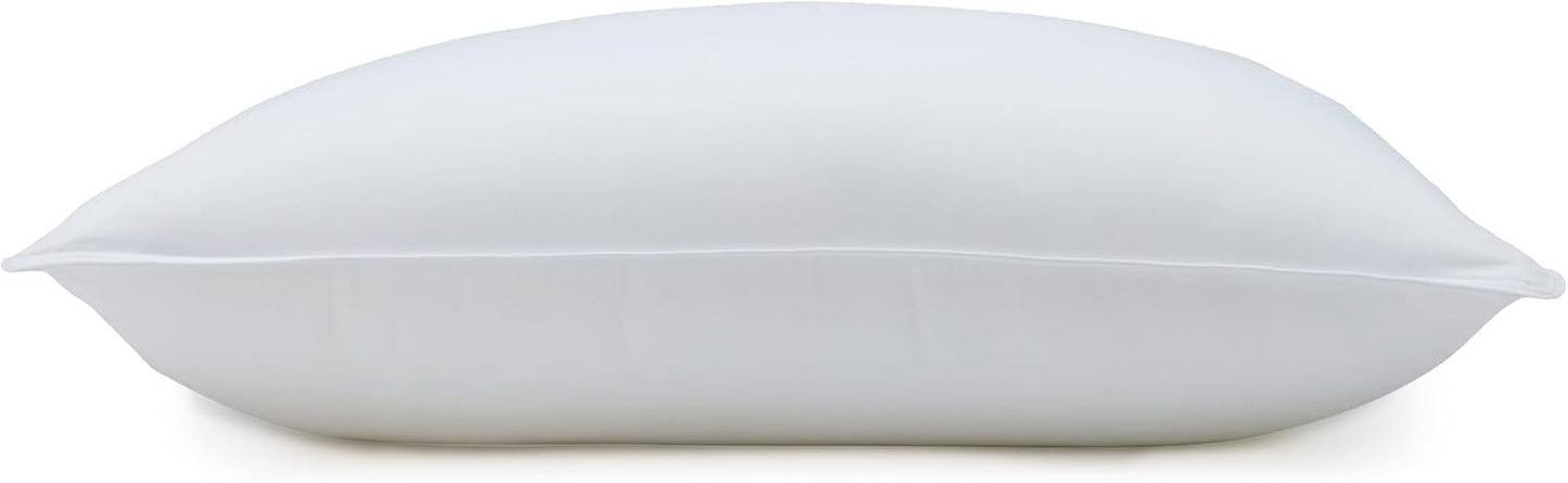 Amazon Basics - Almohadas de cama con relleno alternativo, de densi...