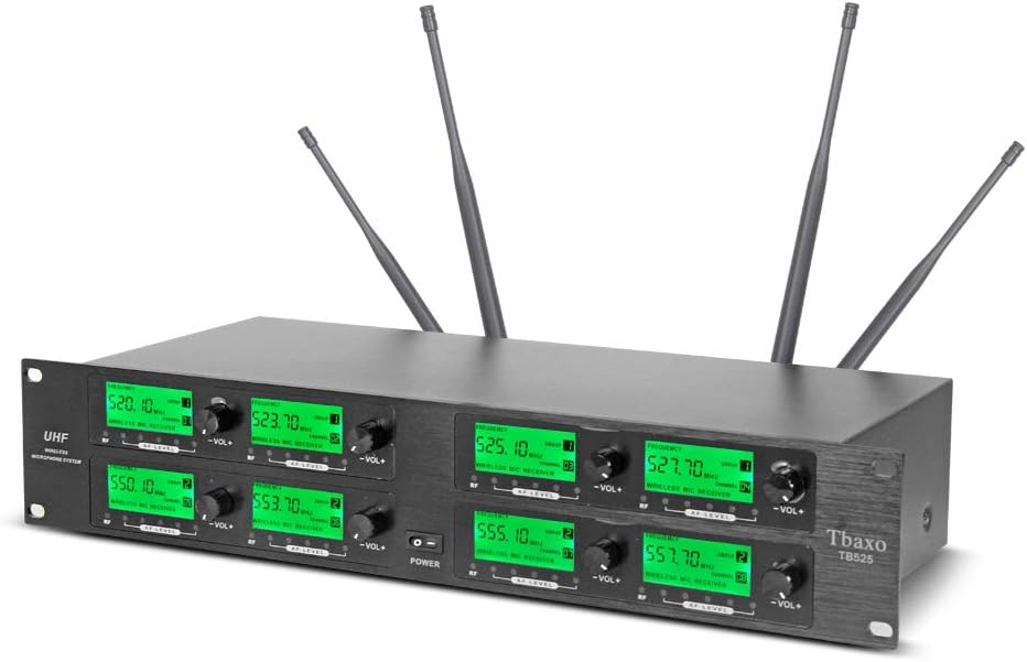 Sistema de Micrófono Inalámbrico UHF de 8 Canales con 8 Bodypacks L...
