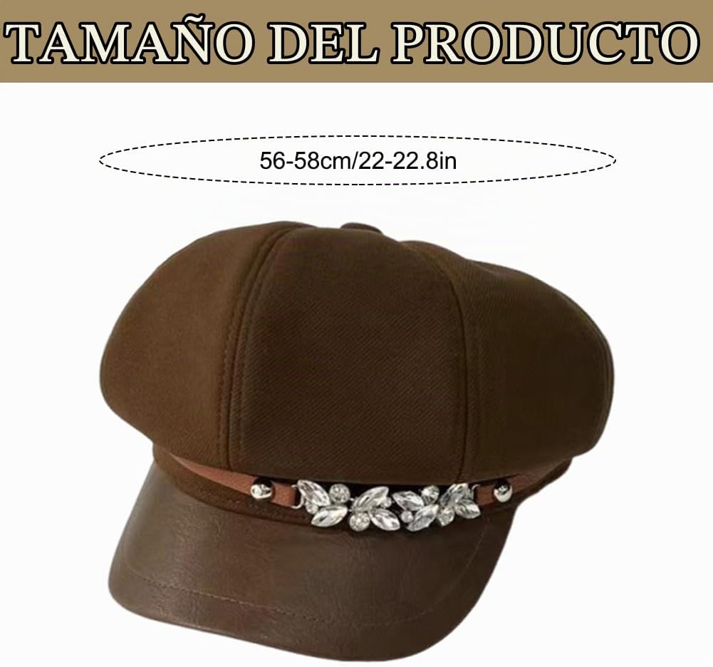 Besforta Gorra Newsboy para mujer, boina de taxista de moda frances...