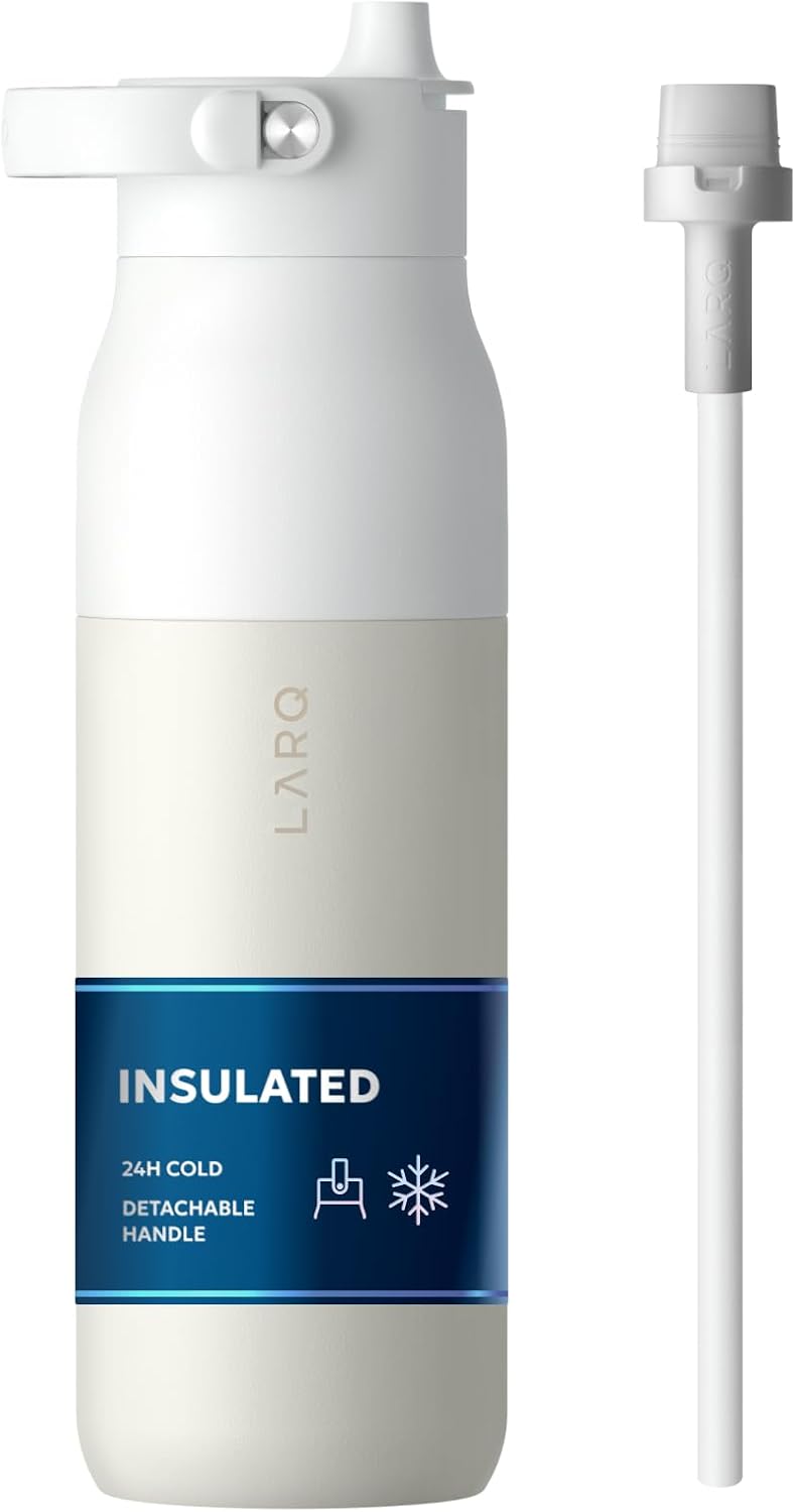 LARQ Swig - Botella de agua de acero inoxidable aislada con pajita...