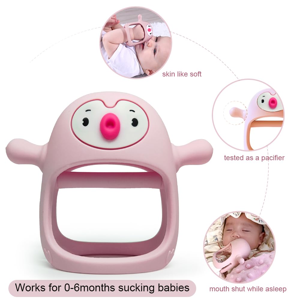 Smily Mia Penguin Buddy Never Drop - Juguete de dentición masticabl...