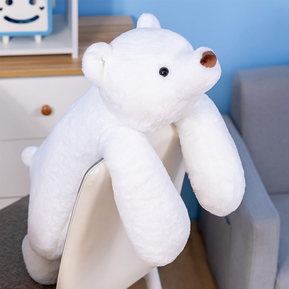 SNOWOLF Oso de peluche gigante con peso, 40'' Oso blanco de...
