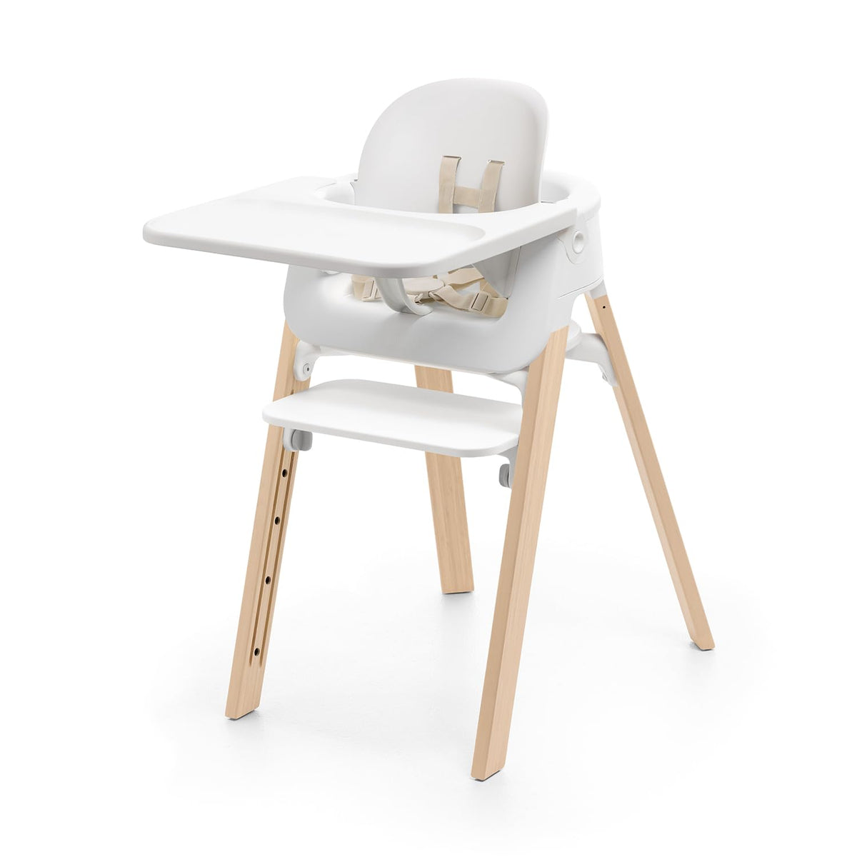 Stokke Steps - Silla alta para bebés y niños, color blanco y natura...