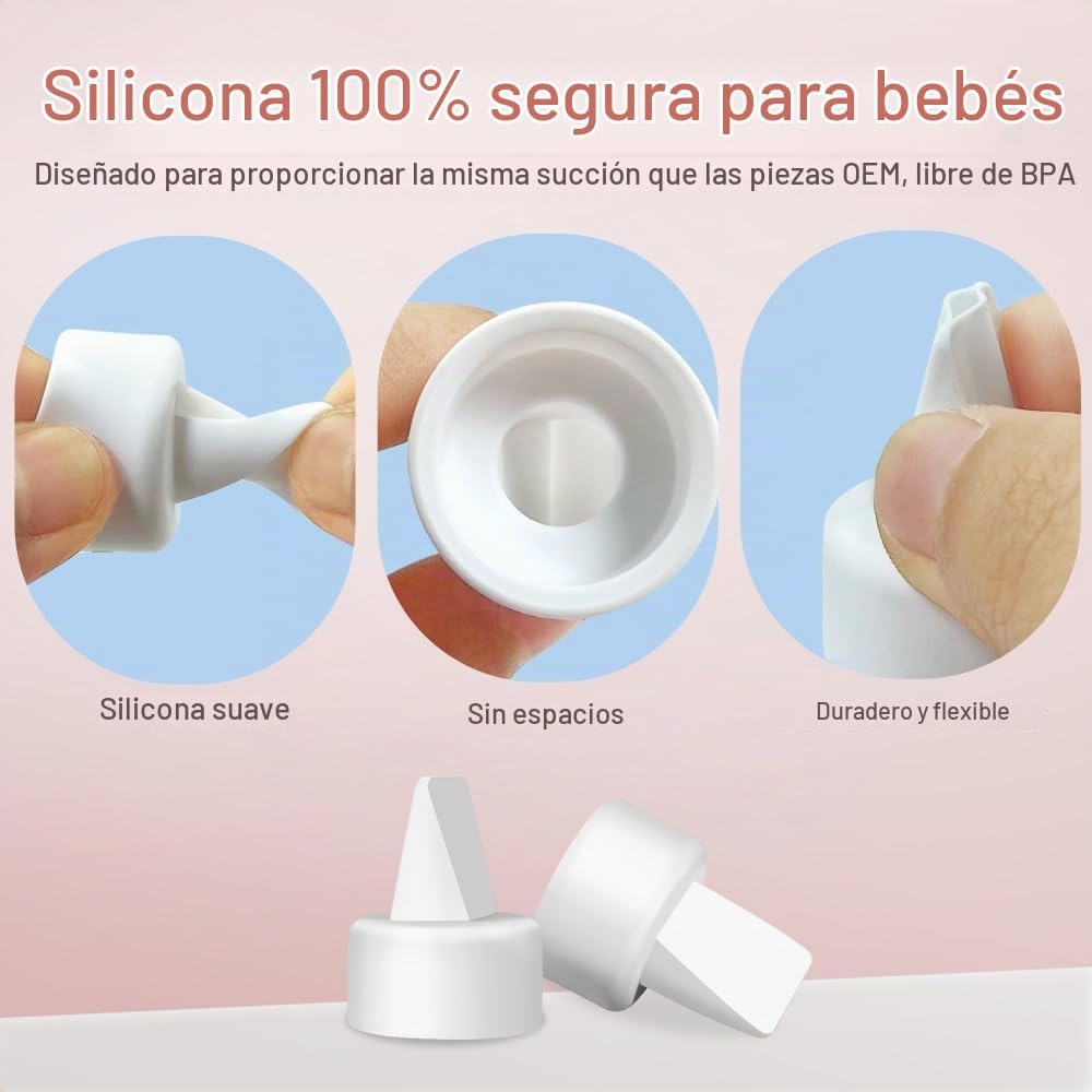 PUMPMOM-US Válvulas de pico de pato de repuesto y protector contra...