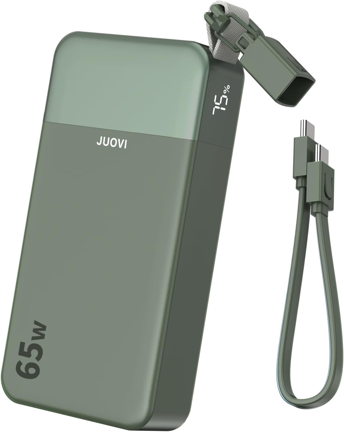 JUOVI Banco de energía USB C de 65 W, 20000 mAh con cable de cordón...