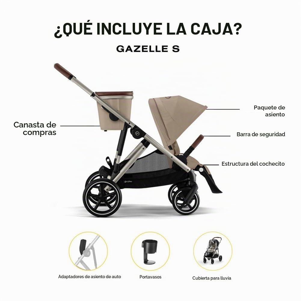 Cybex Gazelle S - Cochecito de bebé de tamaño completo, color beige...