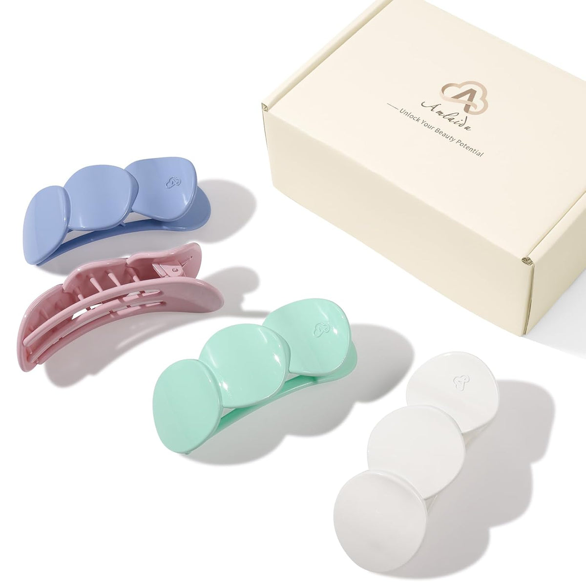 Amlaidu Pinzas de pelo planas medianas para mujer, pinzas francesas...