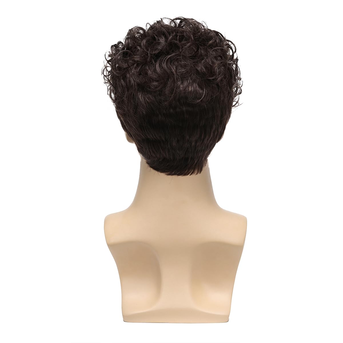 Daiaces Pelucas rizadas para hombre, peluca corta de color marrón,...