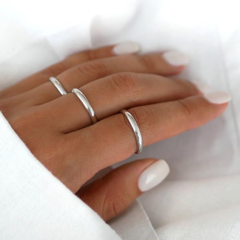 MILACOLATO Anillo de plata de ley 925 para mujeres y hombres, anill...
