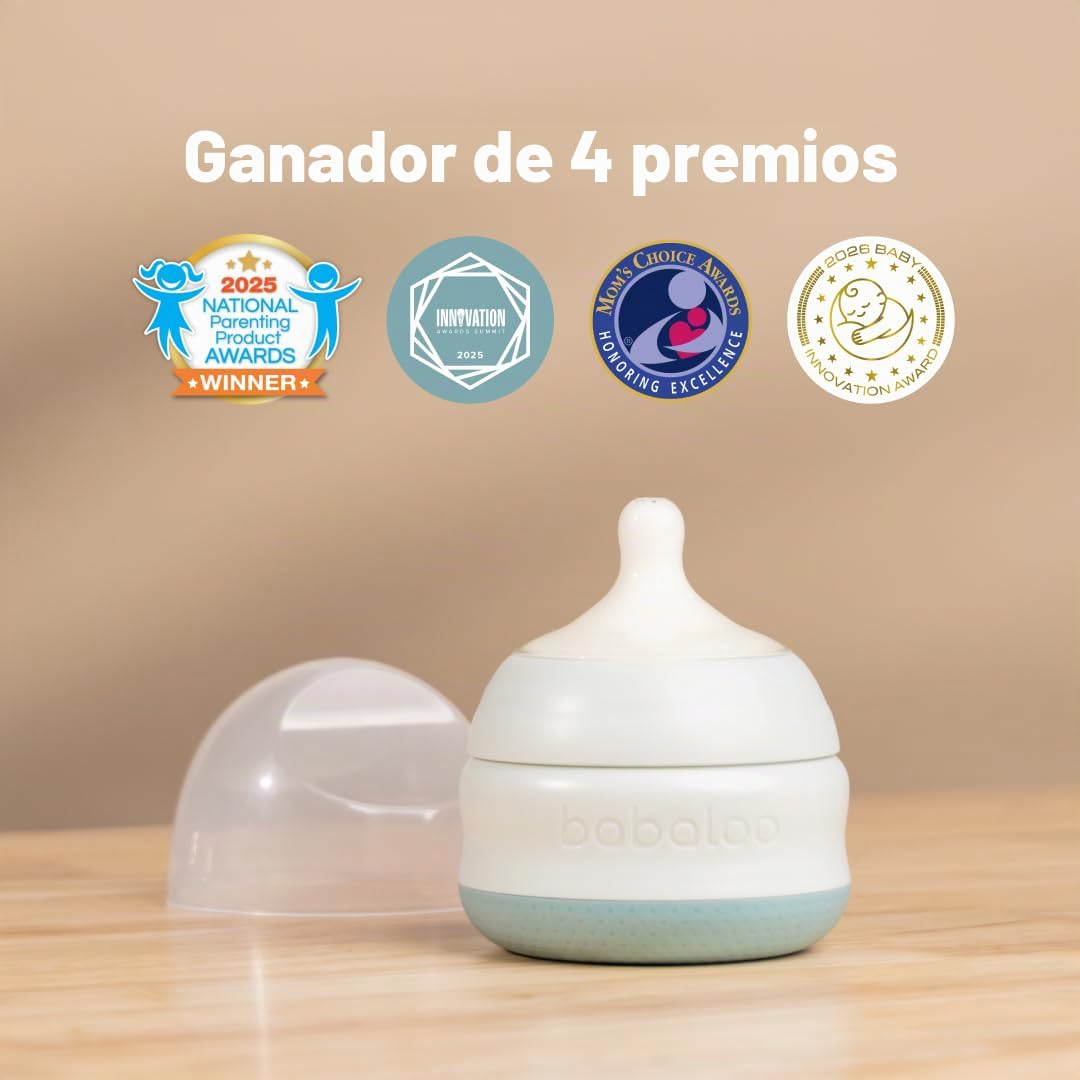 Babaloo Biberón de silicona Led para bebé, sin aire, anticólicos, 5...