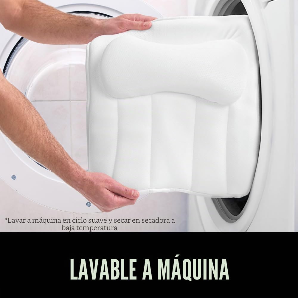 Almohada de baño GORILLA GRIP para tina con potentes ventosas, almo...