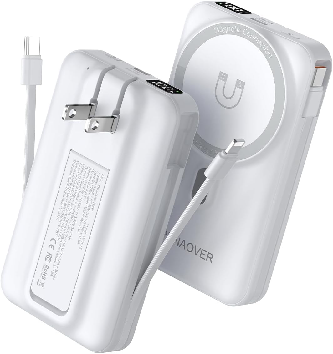 para Magsafe Cargador Portátil Magnético, Batería Externa Inalámbri...