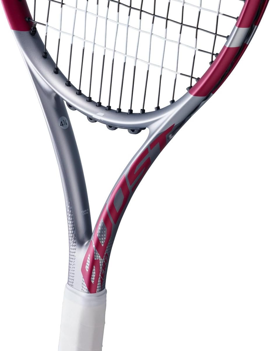 Babolat Boost Aero - Raqueta de tenis de cuerda, gris\/rosa frambuesa