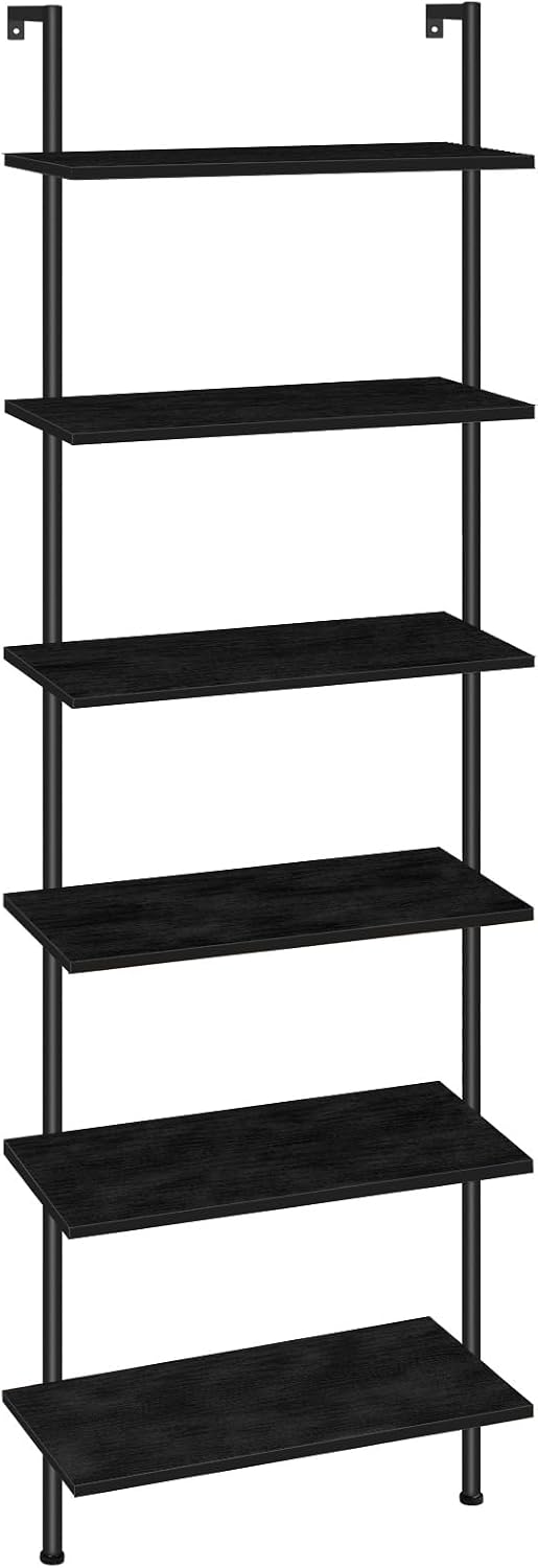 HOOBRO Estante de escalera de bricolaje, estantería de pared de 6 n...