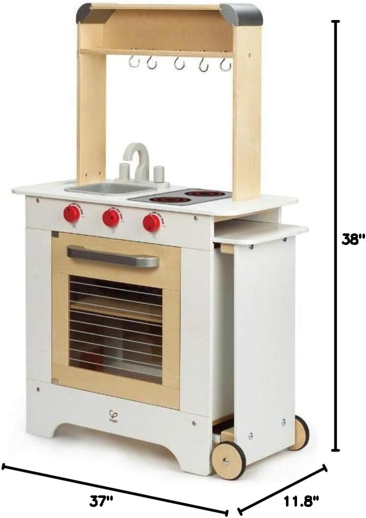 Juego de juguete de cocina Hape Cook n' Serve de madera | Estuf...