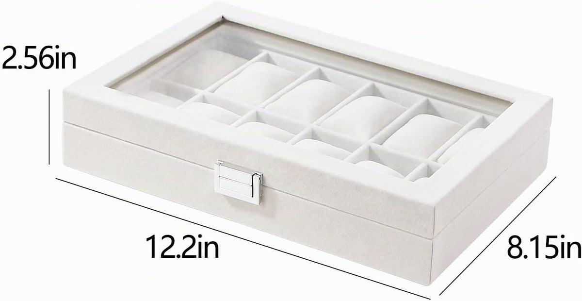 Ausalivan Vitrina de relojes para hombres, caja organizadora de rel...