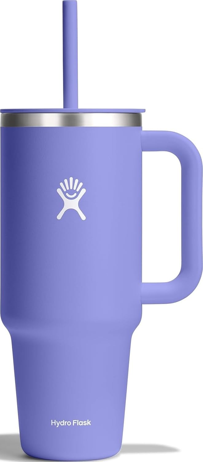 Hydro Flask Vaso de viaje de 40 onzas con asa, tapa y pajita - Acer...
