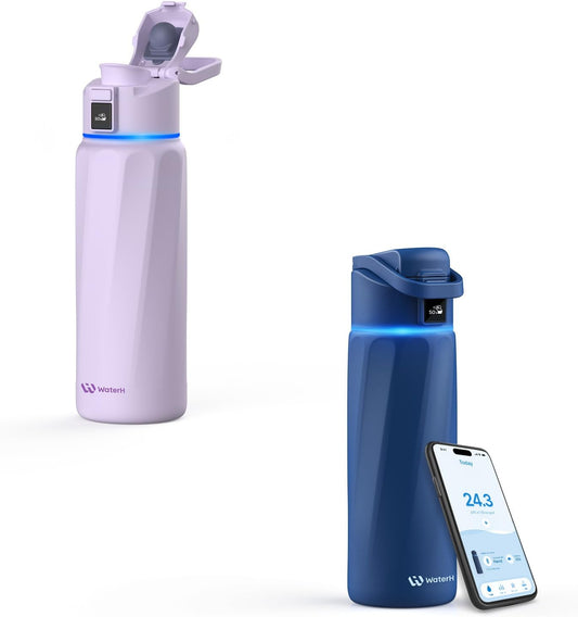 Boost - Botella de agua inteligente de 32 onzas, color morado + bot...