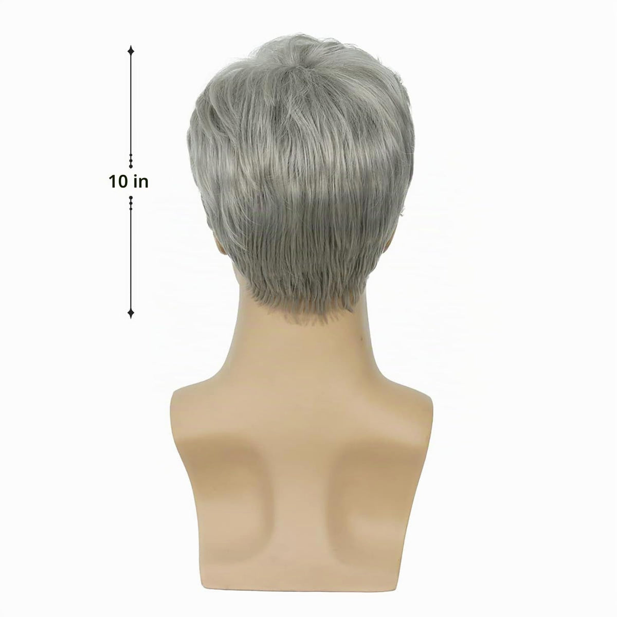 Baruisi Pelucas de los hombres corto gris sintético resistente al c...