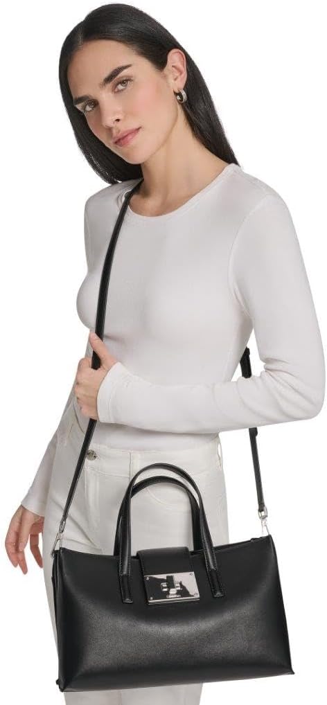 Calvin Klein Saige - Bolso con triple compartimento, color negro y...