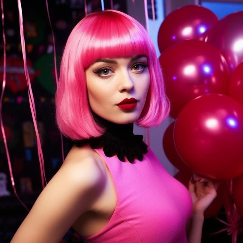 LIULIUBTY Pelucas de pelo corto estilo Bob lacio con flequillo plan...