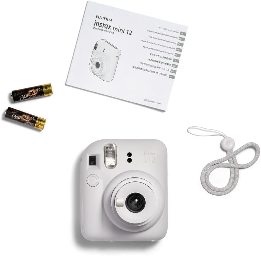 Fujifilm Cámara instantánea Instax Mini 12 color blanco arcilla (re...