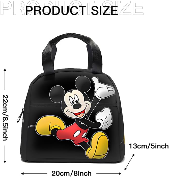 Mickey - Lonchera aislada, bolsa de almuerzo reutilizable para viaj...