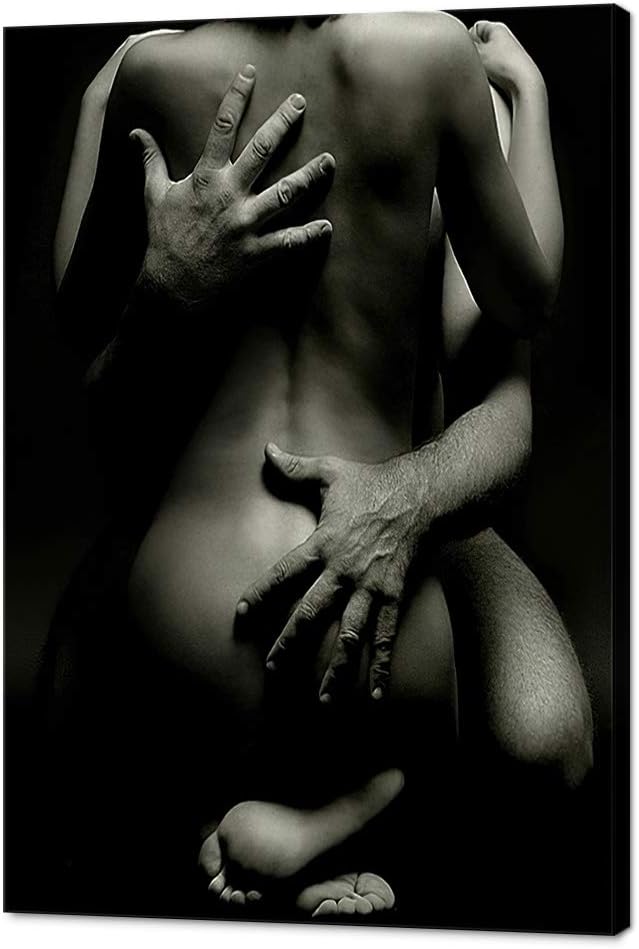 MAMAGO Arte de pared sexy en blanco y negro, lienzo abstracto de ho...