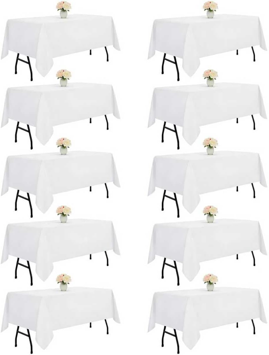 DRESSMAKER Paquete de 10 manteles rectangulares blancos de 60 x 102...