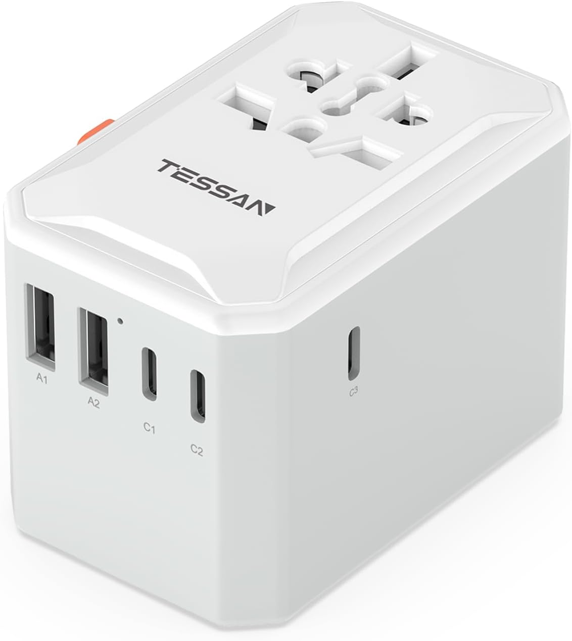 TESSAN Adaptador de viaje universal, adaptador de corriente interna...
