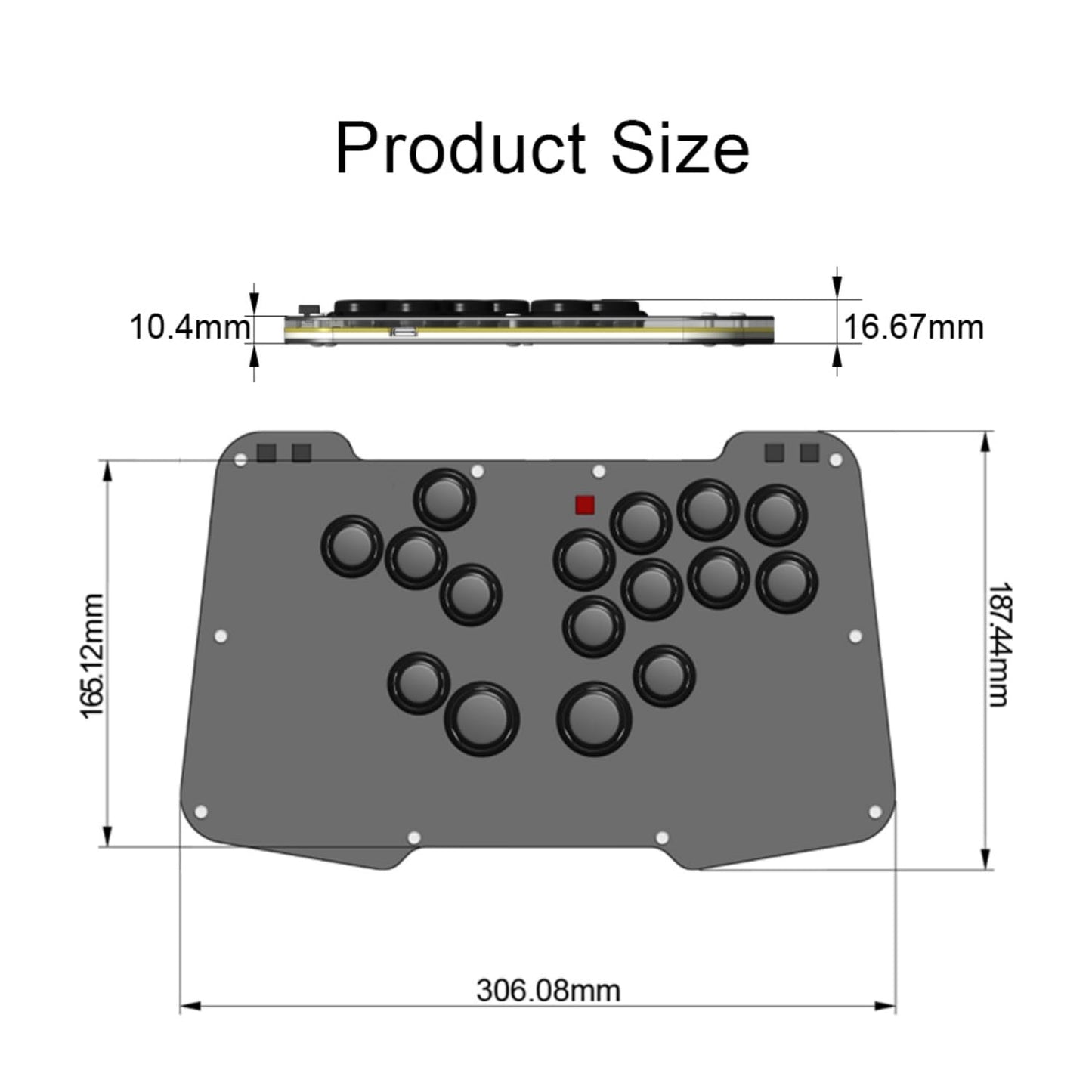 BITFUNX Duelpad Controlador sin palanca Arcade Stick, Controlador A...