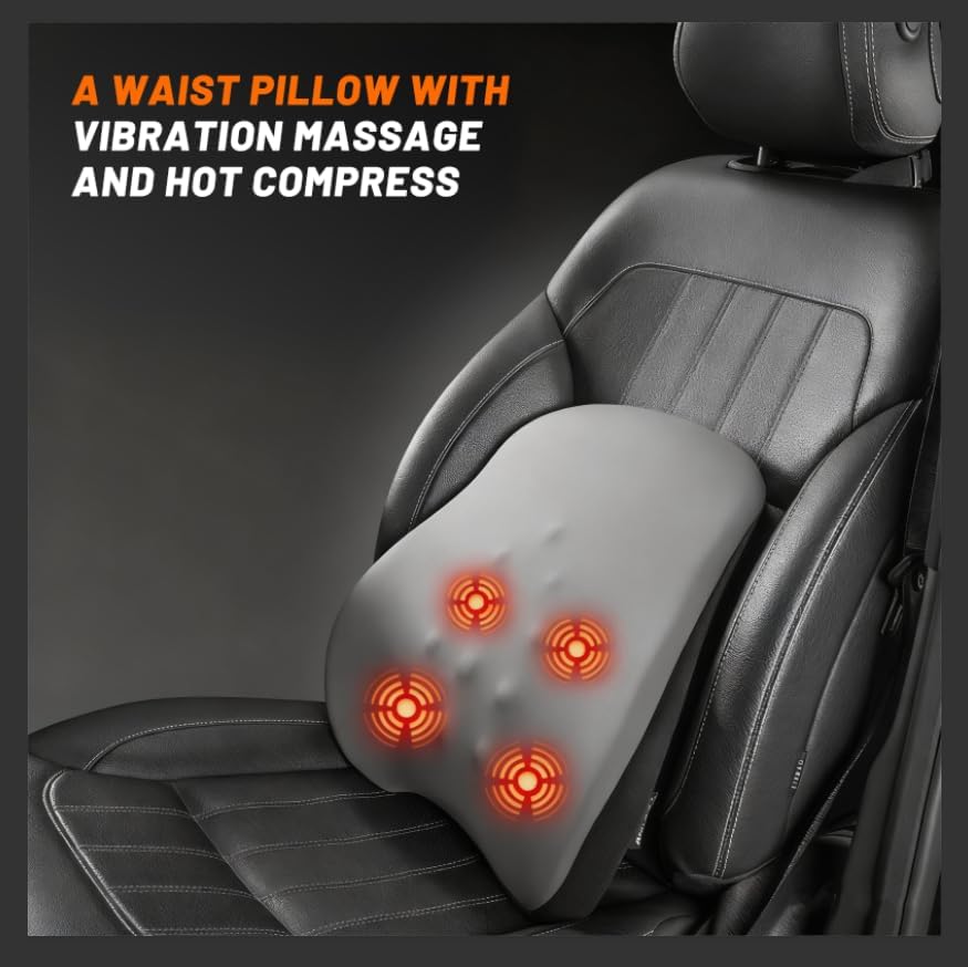 PURISUN Almohada de apoyo lumbar para silla de oficina, almohada de...