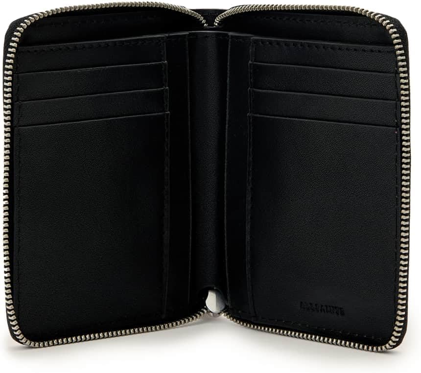 AllSaints Cartera con cremallera hexagonal Lena, Rosado (Raspberry...