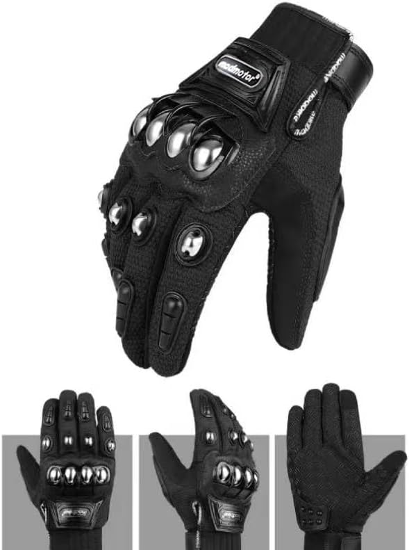 Madmotor Guantes de seguridad reforzados con protección de nudillos...