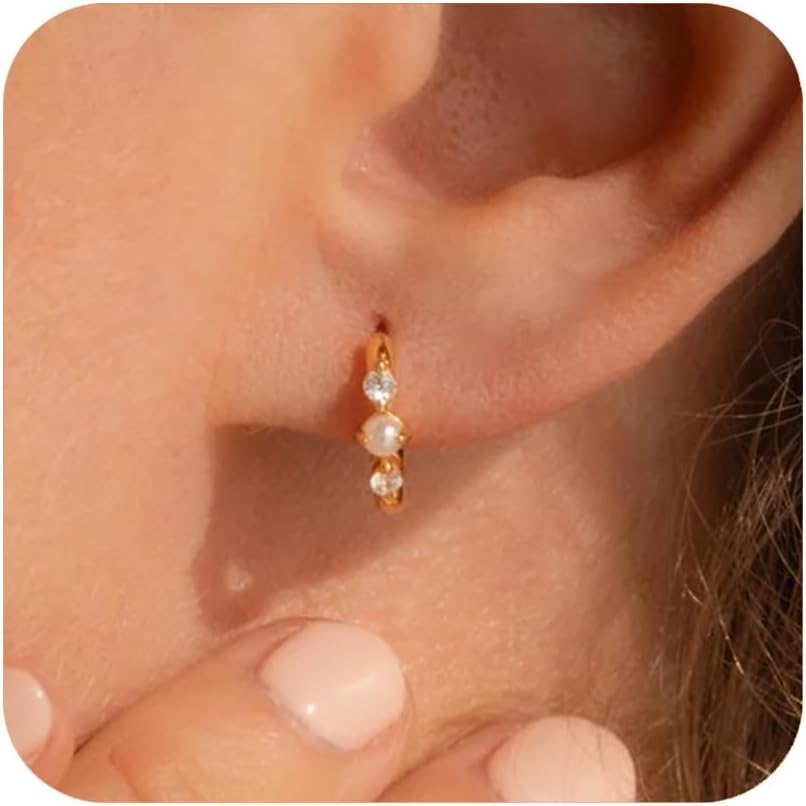 Aretes de ópalo chapados en oro de 14 quilates para mujer, aretes d...
