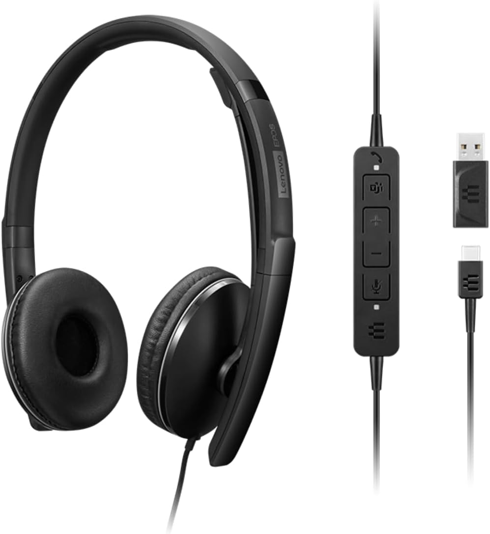 Lenovo Auriculares con Cable ANC de Generación 2 (Teams) con Cancel...