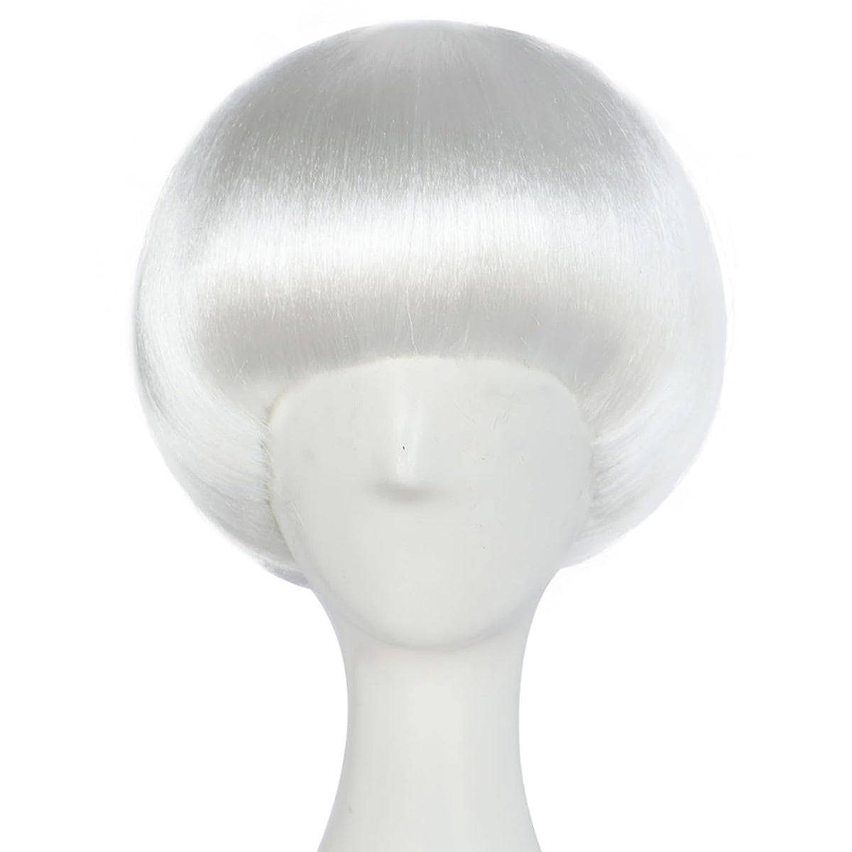 JoneTing Peluca Blanca de Seta【+Gorra de Cabello】Pelucas Bob Blanca...