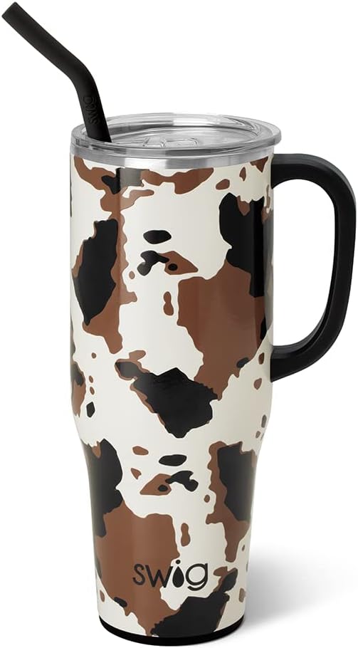 Swig Life - Taza Mega aislada de 40 onzas con asa y pajita, Calient...