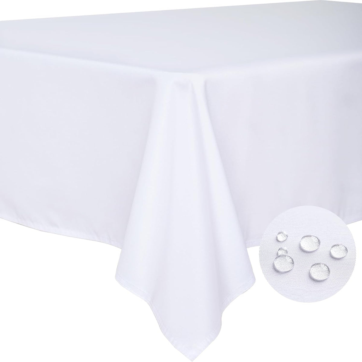 BYDOLL Mantel blanco de 60 x 84 pulgadas para mesas rectangulares d...