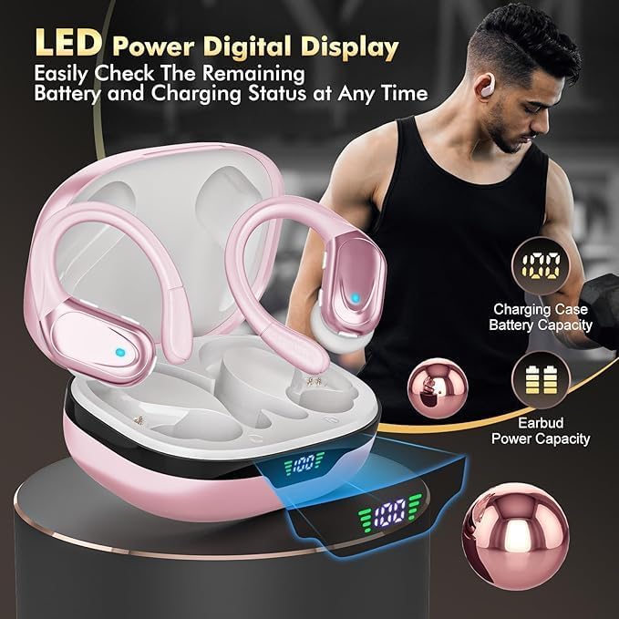HAOYUYAN Auriculares inalámbricos, auriculares Bluetooth deportivos...