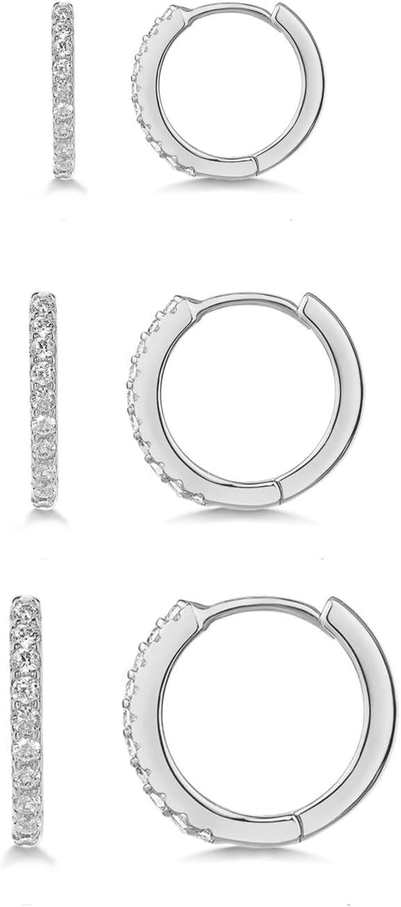 Juego de 3 pares de aretes de aro de oro para mujer, joyería de mod...
