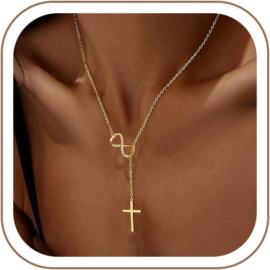 Turandoss Collar de Cruz de Oro para Mujeres - Delicado Collar de C...